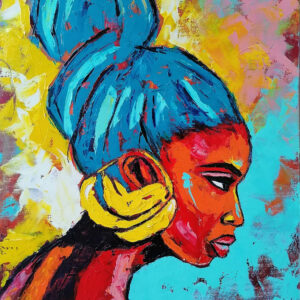 Yellow earring, Oil on canvas 50x40cm.